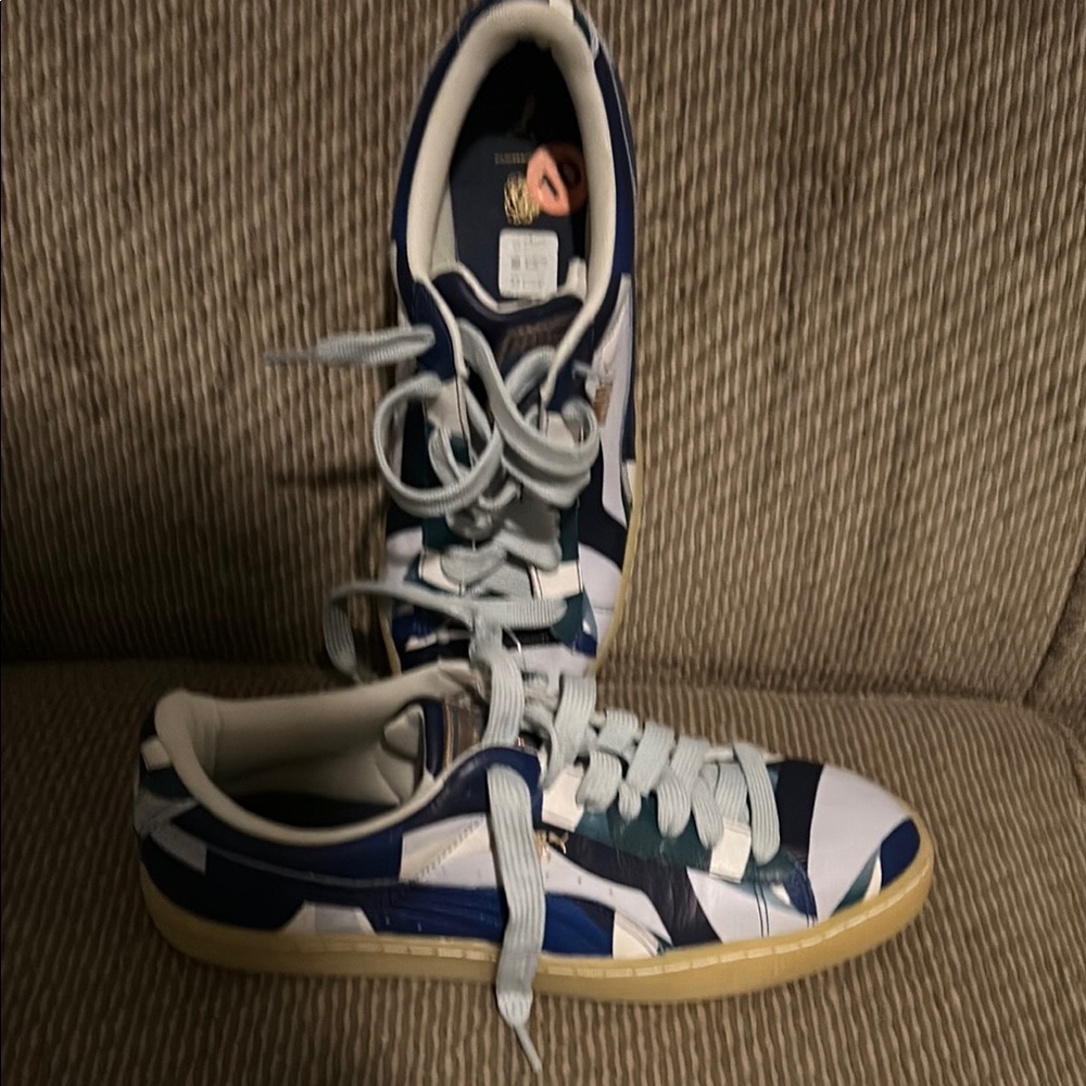 Stylish Blue and White Sneakers
